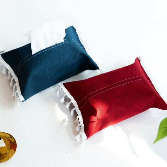 Travelwant Toilet Paper Holder Travel Napkin Holder Reusable Tissue Holder Cloth Tissue Box Cloth Cover Hang Paper Towel Holder Tissue Box Cover Tissue Holder for Car Home Office Desk