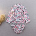 thumbnail image 2 of Uccdo Toddler Girls Rashguard Two Pieces Swimsuit Set Kids Floral Long Sleeve Bathing Suits Swimwear 2-9T, 2 of 2