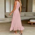 thumbnail image 3 of Aimik Women's Sleeveless V-Neck Ruffle Hem Midi Dress Asymmetrical High Low Romantic Summer Beach Dress, 3 of 3