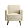 thumbnail image 5 of XDECO Modern Accent Chair，Upholstered Reading Sofa Chair with Wood Legs for Living Dining Room Bedroom, Beige, 5 of 7