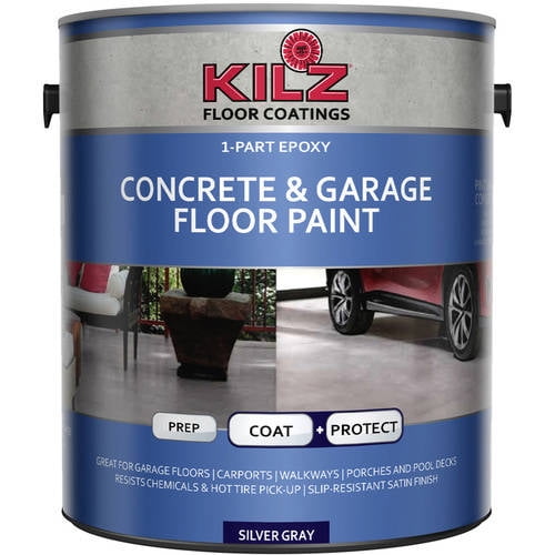 KILZ 1Part Epoxy Acrylic Interior/Exterior Concrete and Garage Floor Paint, Satin, 1 gal