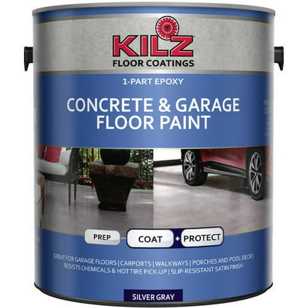 KILZ 1-Part Epoxy Acrylic Interior/Exterior Concrete and Garage Floor Paint, Satin, 1 gal