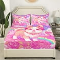 thumbnail image 2 of Dog Fitted Sheet Kawaii Corgi Twin Bed Sheets Cute Puppy Heart Watercolor Bed Set,Cartoon Pet Pug Animals Sheets Purple Pink,Teens(No Top Sheet), 2 of 6