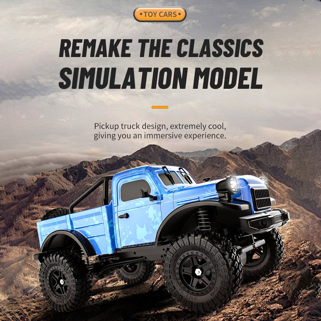 C8813 1/14 Scale 4WD Rock Crawler RC Truck, 2.4G Remote Control Off-Road Vehicle with High Torque Motor & LED Lights, 40+ Min Playtime, Waterproof ESC for Teens and Adults