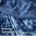 thumbnail image 3 of Homing Fuzzy Blanket for Couch and Bed - Soft Sherpa, Warm Faux Fur, Reversible Throw in Black, 3 of 10