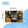 thumbnail image 2 of BaHomeck placemats Set of 4 rectangle Linen Cotton Placemats for Dining Table Washable Heat Resistant,18*12inch,Gray Cat With Yellow Eyes In The Middle Of Wildflowers, 2 of 4
