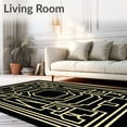 thumbnail image 2 of ODIKA 5'x7' Machine Washable Non-Slip Area Rug, Retro Labyrinth Motif with Minimalist Interlocking High Traffic Rug, Black, 597137, 2 of 7