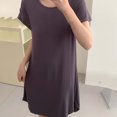 thumbnail image 5 of BUIGTTKLOP Nightgowns for Women Short Sleeve Nightdress Round Neck Sleepshirts Loose Fitted Pajamas Dresses, 5 of 6