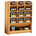 thumbnail image 1 of Portalápices de madera, organizador multifuncional de escritorio para bolígrafos, papelería de escritorio, organizador de papelería de escritorio, soporte para caja de almacenamiento de oficina con, 1 of 5