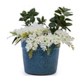 thumbnail image 4 of S-HOME Set of 3 Antique Blue Ceramic Planters, 15" 12" 9"  Modern Flower Pots for Indoor/Outdoor, 4 of 12