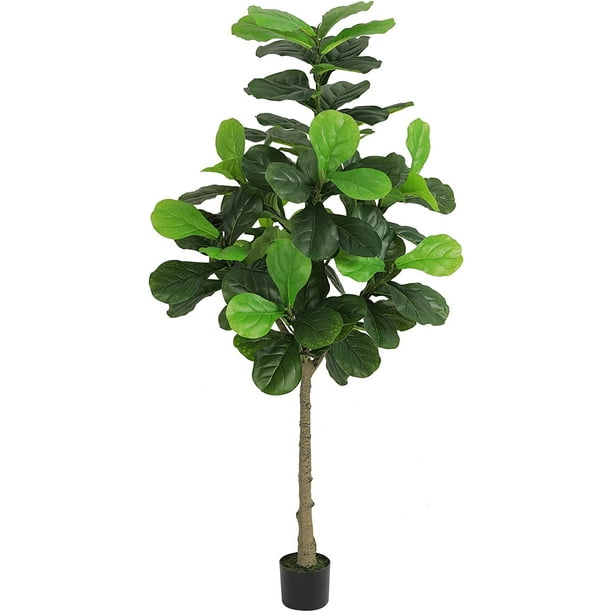 VIAGDO Artificial Fiddle Leaf Fig Tree 6ft Fake Ficus Lyrata Plant in