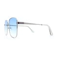 thumbnail image 6 of Womens Luxurious Oversized Rectangle Metal Rim Boyfriend Sunglasses Silver - Blue, 6 of 8