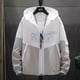 thumbnail image 2 of Abrigos de piel ultraligeros con protección solar UV para hombre, chaqueta cortavientos con capucha de gran tamaño, prendas de vestir casuales a rayas, chaquetas de motocicleta, 2 of 5