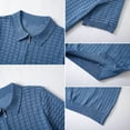 thumbnail image 4 of Fnnxeal Mens Polo Shirts Solid Zipper Casual Short Sleeve Collared Summer Polo Blue Shirts for Men Size M, 4 of 6