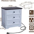 3 Drawer Dresser for Bedroom Dresser with Charging Station Small