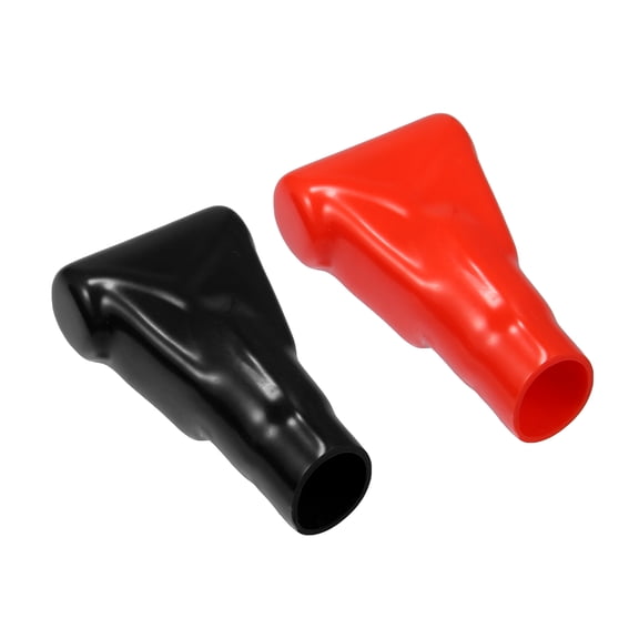 Unique Bargains Pair Battery Terminal Insulation Covers 17mm 0.67" Car Battery Post Cap Universal for Car Red Black