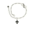 thumbnail image 2 of Delight Jewelry Silvertone Small Black Enamel Botonee Cross Silver-tone Paw Infinity Link Chain Bracelet, 6"+2" Extender, 2 of 3