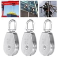 thumbnail image 4 of Single Pulley Block Set, Stainless Steel 3Pcs Single Pulley Block Sturdy  For Boat Deck, 4 of 8