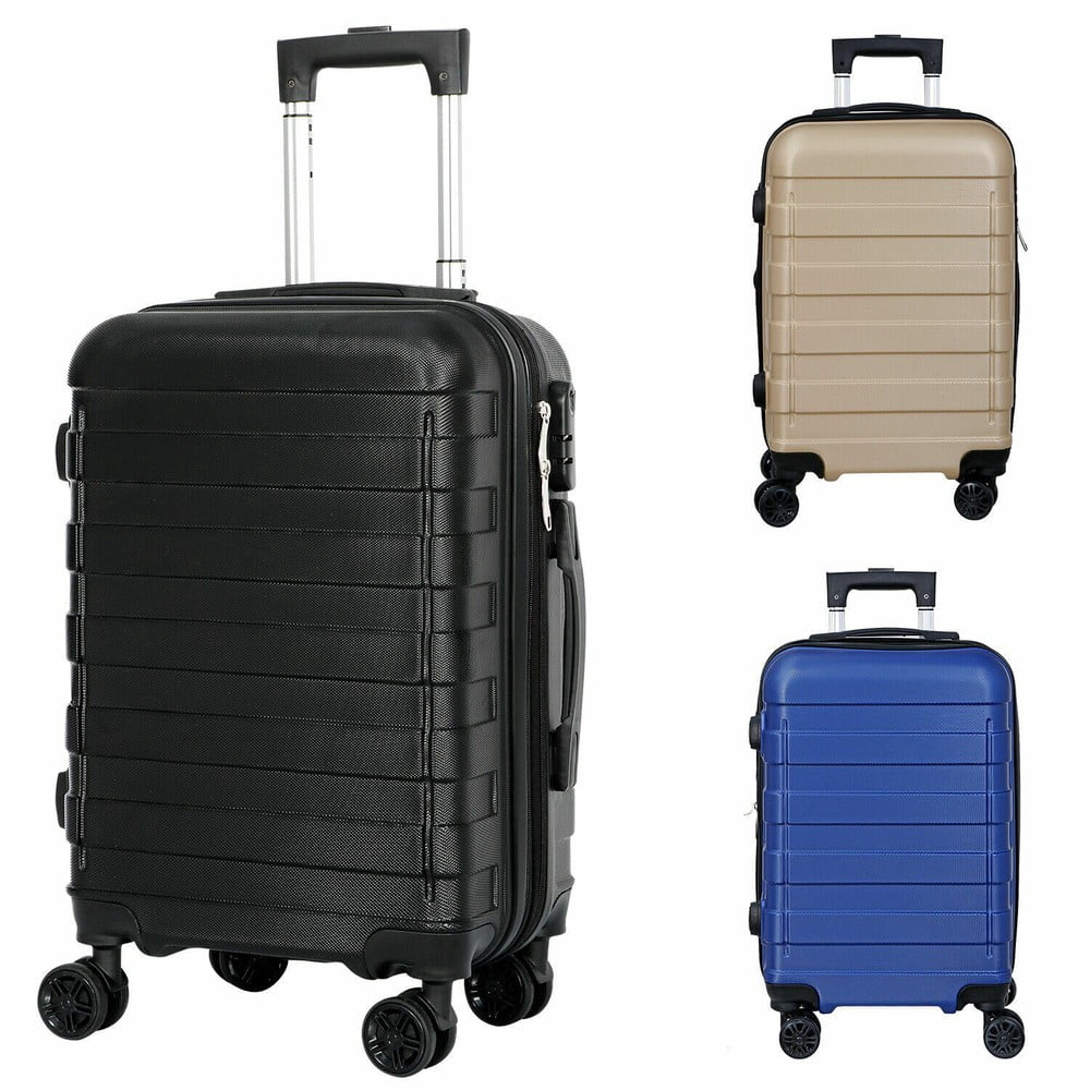 SONGMY 21" Carry-on Spinner Luggage, Navy Blue Expandable Suitcase with Wheels, Hardside Travel Luggage with TSA Lock