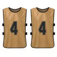 thumbnail image 3 of Tignapoo Set of 6 Adult Double-Sided Team Vests with Numbers 1-6 in Earth Gold Color - Breathable Fabric for Sports Activities Like Football and Basketball, 3 of 6
