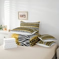 thumbnail image 6 of Manfei Wildlife Leopard Zebra 7 Pieces Bedding Comforter Set for Female Men,Bling Golden Glitter Full Bedding Set Lightweight,Geometric Stripes Fitted Sheet Flat Sheet,Breathable Home Decor, 6 of 8