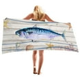 thumbnail image 6 of Holloyiver Microfiber Oversized Lightweight Beach Towel for Adults Kid, Reversible 30 x 60 Inch Extra Large Thin Quick Dry Sand Free Pool Towels for Travel Sport Camping Picnic Yoga Gym, 6 of 7