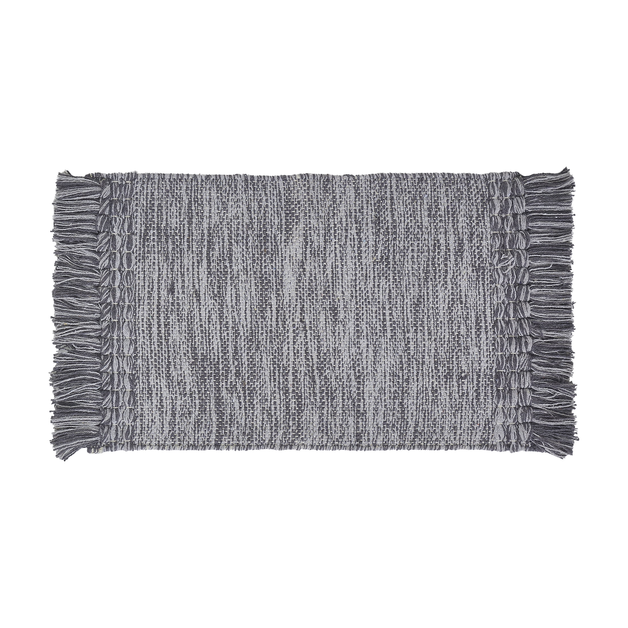 Mainstays Woven Fringe 13" x 19" Unknown Fibers Grey Placemats (4 Pack)