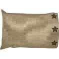 thumbnail image 3 of VHC Brands Farmhouse Star Appliqued Cotton Primitive Bedding Standard Pillow Case Set of 2, Charcoal Black, 3 of 6