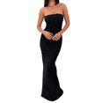 thumbnail image 5 of Yunliwuli Women Off-shoulder Sleeveless Dress Summer Elegant Strapless Bodycon Cocktail Party Dress Beach Streetwear, 5 of 10