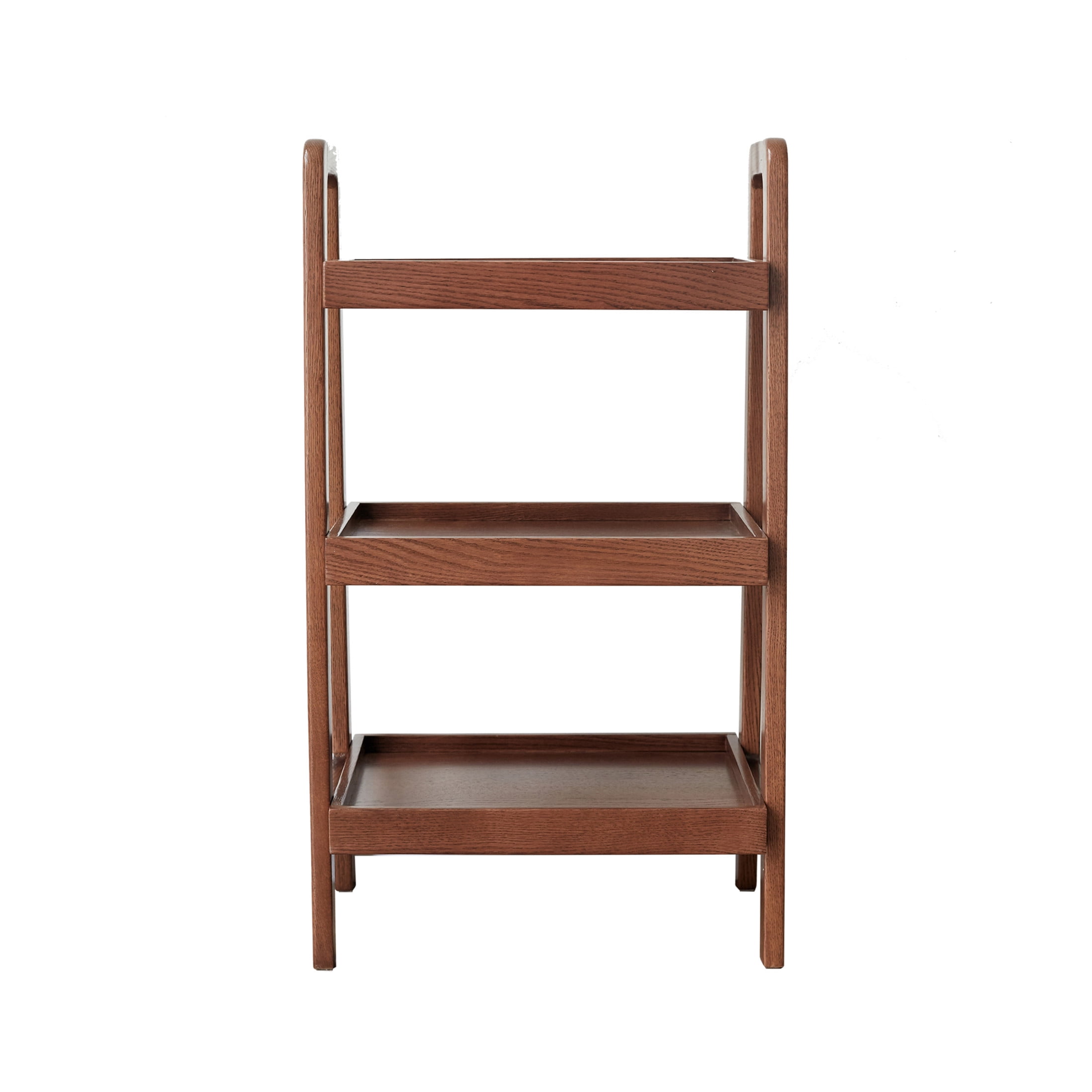 Walnut Color Oak Storage Bench with 3-Tier Beech Wood Shoe Rack, Stable Durable Design, Waterproof and Easy to Clean, Hassle-Free Assembly, Walnut