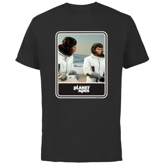 Escape from the Planet of the Apes 1971 Cornelius and Zira - Short Sleeve Cotton T-Shirt for Adults - Customized-Black