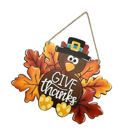 Rvaymup Elegant Turkey Door Hanger Sign for Thanksgiving Gatherings Seasonal Decoration