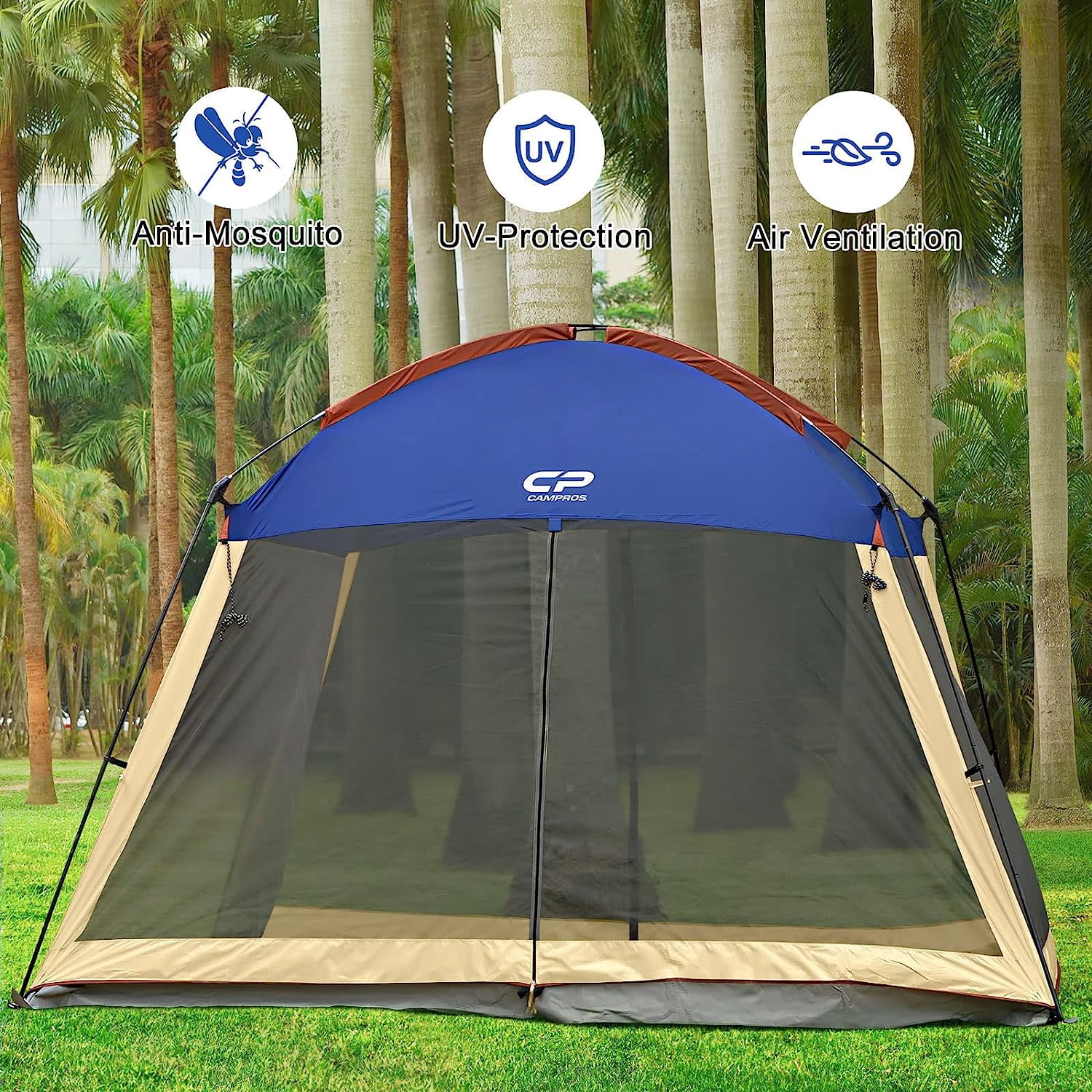 CAMPROS Screen House Room Camping Tent 12 x 12 Ft Canopy Tent Screen Shelter Gazebos Outdoor
