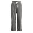 thumbnail image 6 of Women's Corduroy Wide Leg Pants with Pockets, Elastic Drawstring High Waist, Casual Loose Trousers, Pockets for Women, Lounge Pants, Business Casual Pants | UKHCCC,Gray L, 6 of 8