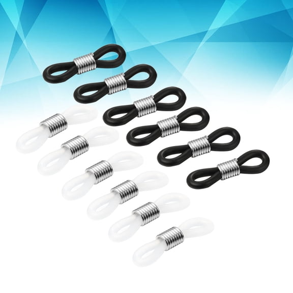 Masteelf 12pcs Glasses Chain Rubber Ring Non DIY Connector Strap Eyelets Rope Accessories(6 White,6 Black)