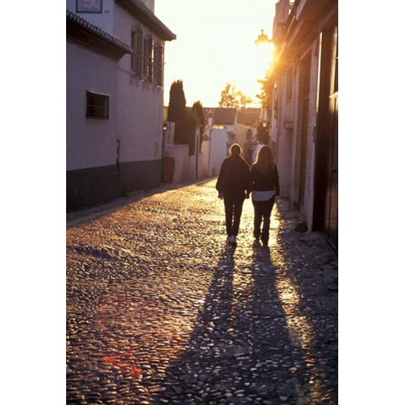 Albaicin Sunset Granada Spain Canvas Art - David Barnes  DanitaDelimont (24 x 35)