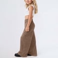 thumbnail image 5 of OSOLU Girls Pants Wide Elastic Waist Side Pockets Wide Leg Kids Casual Trousers Khaki, 5 of 9