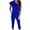 Blue, variant on aidice Summer Romper for Women Dressy off Shoulder Ruffle Fitting Split Side Belt Casual Pants Jumpsuits