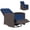 Blue, variant on Outdoor Sofa, Outdoor Wicker Swivel Recliner Chair, Reclining Backrest, Lifting Footrest, 360° Rotating Basic, Water Resistant Cushions for Patio, Dark Blue, Blue Patio Furniture,Outdoor Sectional