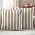 thumbnail image 3 of 2 Pack Outdoor Waterproof Throw Pillow Covers,Modern Minimalist Stripe Art Decorative Square Patio Pillowcases for Chair Couch Sofa 16x16in, 3 of 9