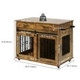 thumbnail image 4 of DEXTRUS Wooden Indoor Dog Crate Furniture with Divider and Drawers, Brown, 4 of 6