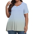 thumbnail image 2 of fatyb Women's Plus Size Tops V Neck Casual Short Sleeve T Shirts Summer Loose Tunic Blouses for Women, 2 of 6