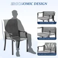 thumbnail image 4 of Techmilly Patio Chairs Set of 6, Outdoor Dining Chairs High Back with All Weather Breathable Textilene, Metal Frame for Lawn Garden Backyard Deck, Grey White, 4 of 9