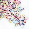 thumbnail image 1 of 500Pcs Acrylic Beads Square Plastic Alphabet Beads For Necklace Bracelet Craft Jewellery Making, 1 of 8