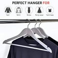 thumbnail image 5 of Quality Wooden Hangers - Slightly Curved Hanger Set of 80-Pack - Solid Wood Coat Hangers with Stylish Chrome Hooks - Heavy-Duty Clothes, Jacket, Shirt, Pants, Suit Hangers (Gray, 80), 5 of 6