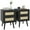 Black, variant on HOMCOM Boho Design Nightstand Set of 2 with 2 Drawers for Living Room