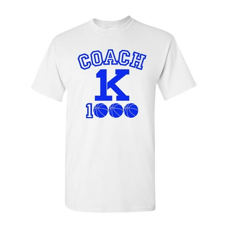 New Coach K 1000 Wins Basketball Adult DT T-Shirt Tee