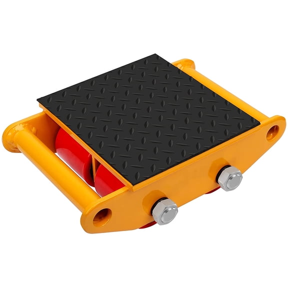 6T Heavy Duty Machine Dolly Skate Machinery with Non-Slip Belt Roller Mover Cargo Trolley 13200 lbs