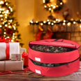 thumbnail image 5 of Christmas Decor Home Textile Storage Wreath Storage Container Christmas Wreath Storage Bag 2 Layer Storage Thickened Cloth Water Proof Material With Zipper Reinforced Handle Dusts Proof Red, 5 of 5