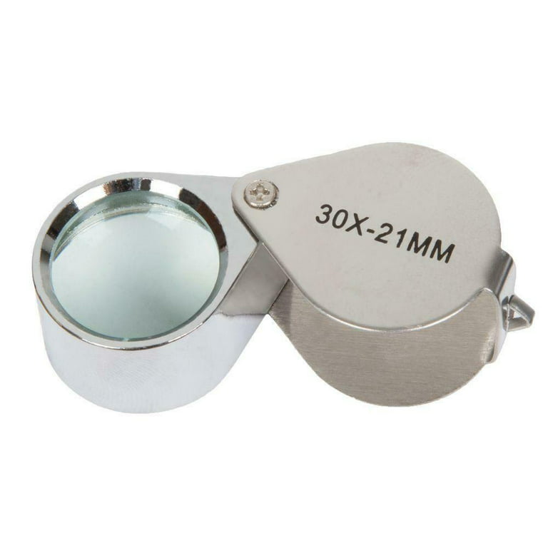 Magnifying Glass 30X 21mm Jewelers Eye Loupe Magnifier with Case, Adult Unisex, Size: Small, Silver